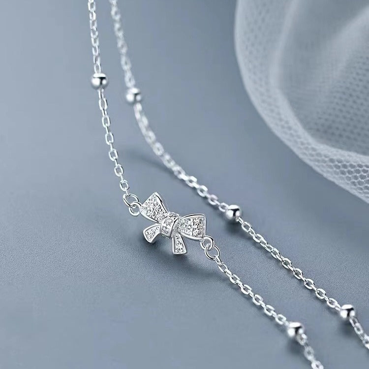 S 925銀蝶結びブレスレット女2023新ファッション洗練されたシンプルなデザイン感のある親友プレゼント