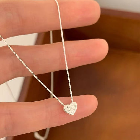 925シルバーメッキミニズirconiaハートネックレス女性シンプルスタイルコレクション