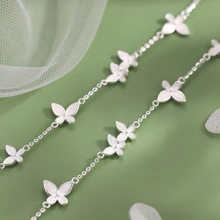 925 スターリングシルバー蝶ブレスレット女性のためのライト高級ニッチデザインインスタイルハイエンドガールフレンドギフト