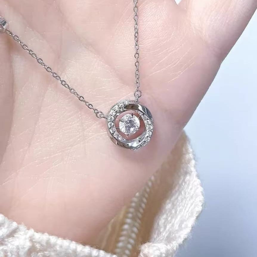 【人気】s925銀モビウスリングネックレス 女 動く心 シンプル 高級感 バレンタインデーギフト おしゃれ