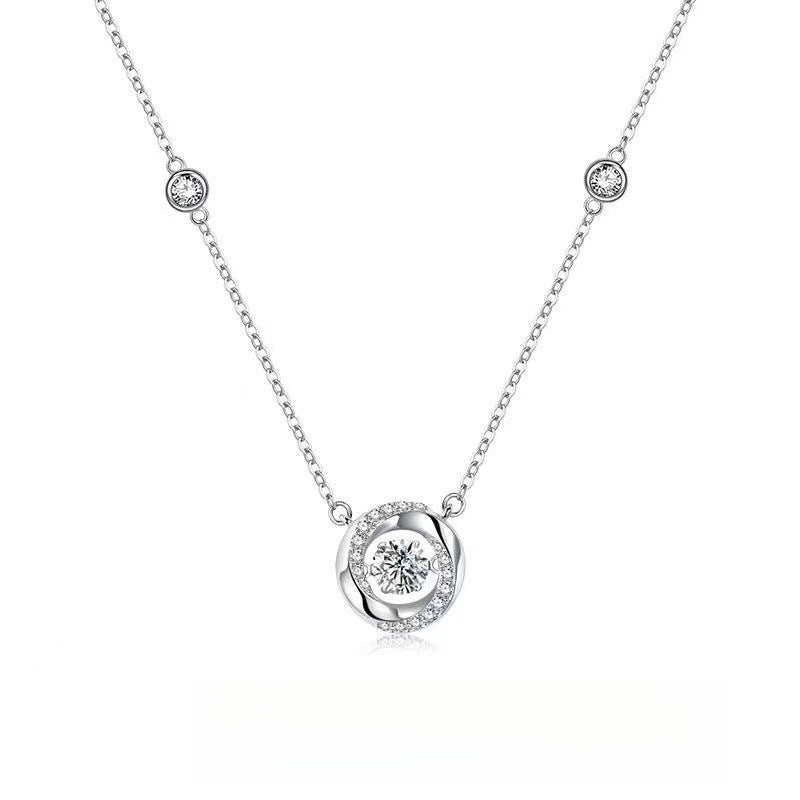 3 秒ハートビートメビウスネックレス女性のスターリングシルバーライト高級ニッチデザインハイエンドコールドスタイル鎖骨チェーンジュエリー