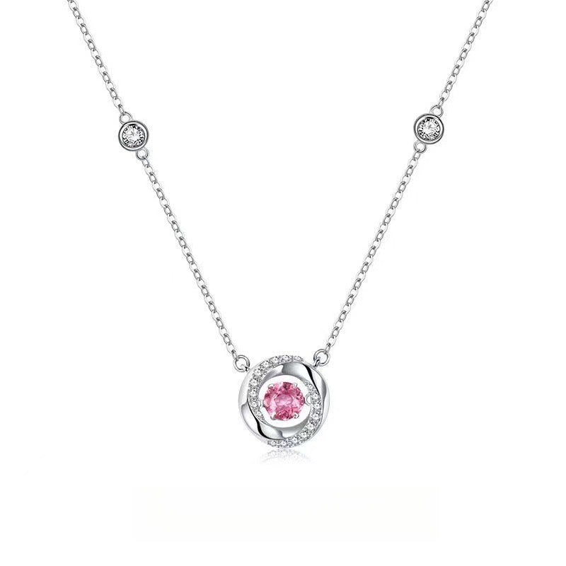 3 秒ハートビートメビウスネックレス女性のスターリングシルバーライト高級ニッチデザインハイエンドコールドスタイル鎖骨チェーンジュエリー